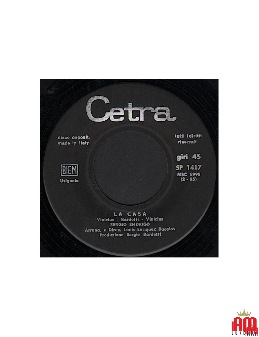 La Casa [Sergio Endrigo] – Vinyl 7", 45 RPM [product.brand] 1 - Shop I'm Jukebox 