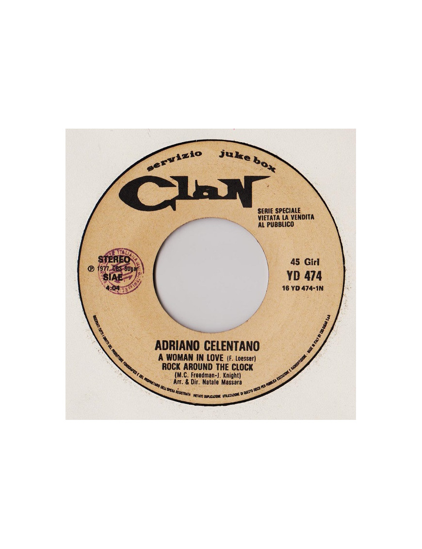 A Woman In Love Rock Around The Clock [Adriano Celentano] - Vinyle 7", 45 tours, Jukebox [product.brand] 1 - Shop I'm Jukebox 