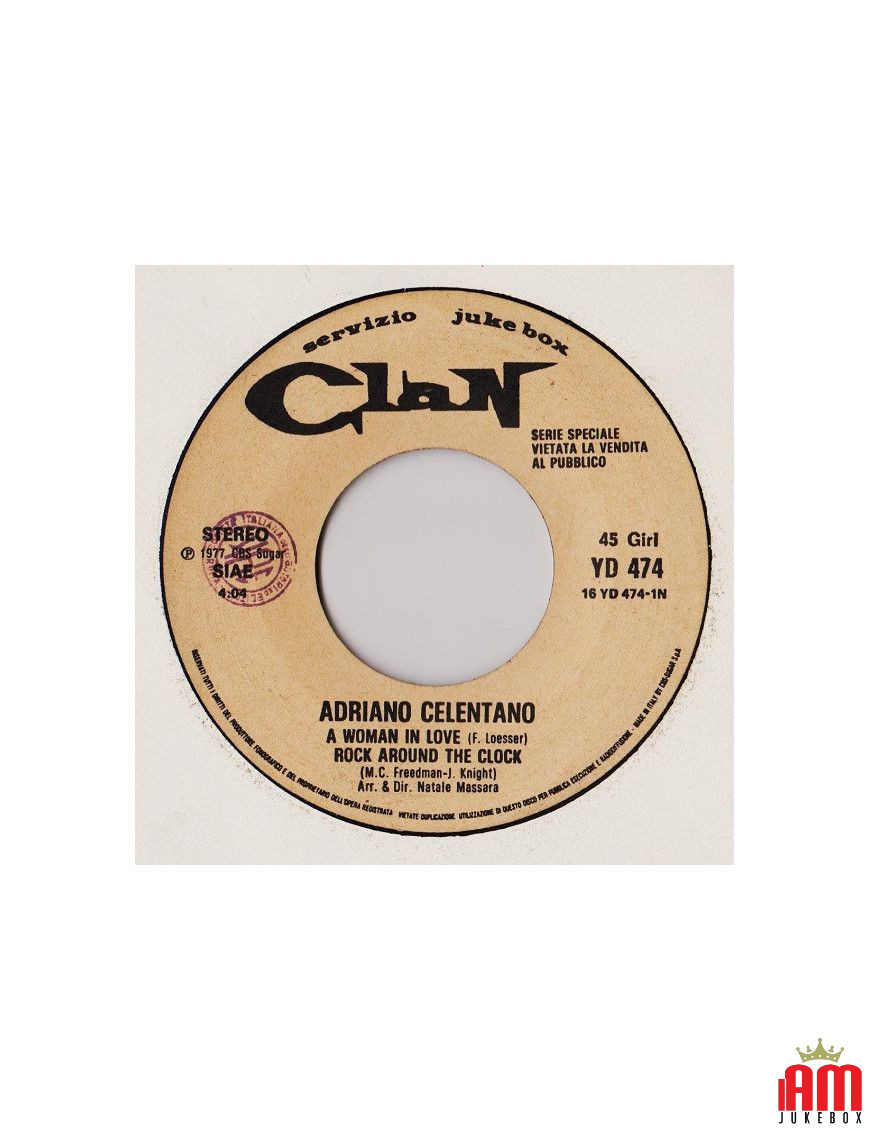 A Woman In Love Rock Around The Clock [Adriano Celentano] - Vinyle 7", 45 tours, Jukebox [product.brand] 1 - Shop I'm Jukebox 