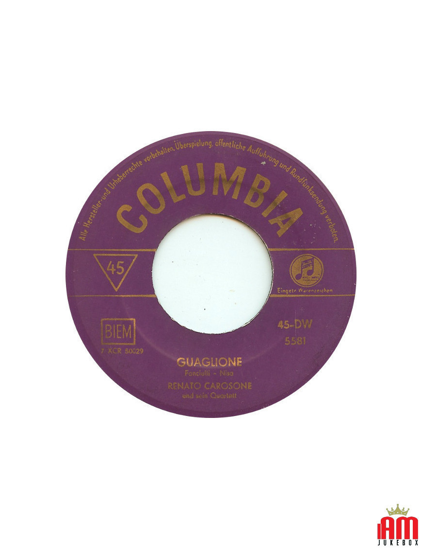 Guaglione Boogie Woogie Italiano [Renato Carosone E Il Suo Quartetto] – Vinyl 7", Single, 45 RPM [product.brand] 1 - Shop I'm Ju