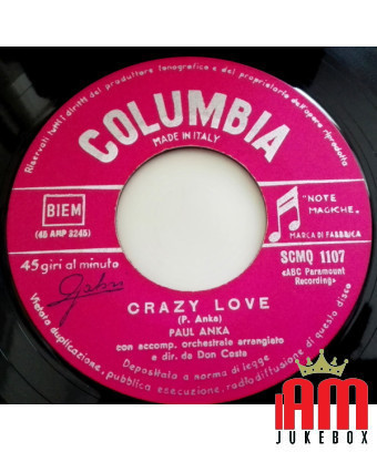Crazy Love [Paul Anka] – Vinyl 7", 45 RPM [product.brand] 1 - Shop I'm Jukebox 