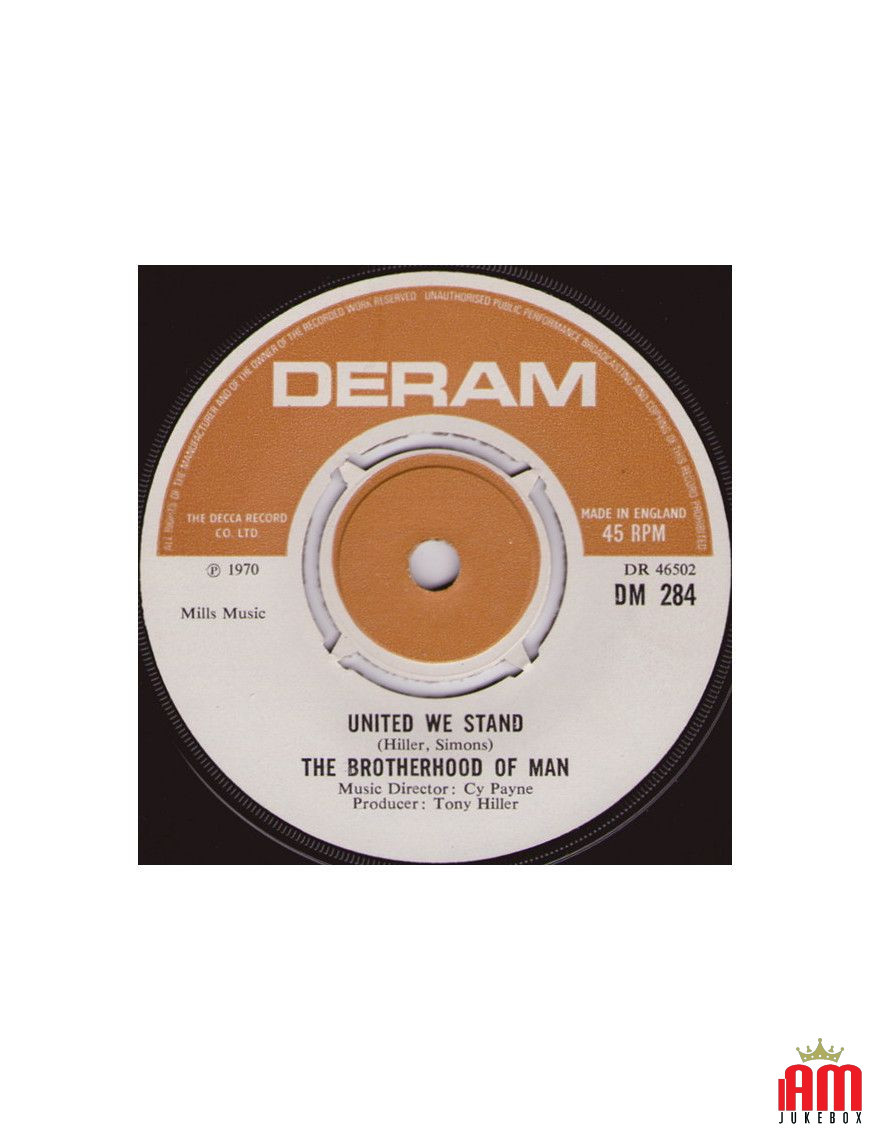 United We Stand [Brotherhood Of Man] - Vinyle 7", 45 tours, Single [product.brand] 1 - Shop I'm Jukebox 