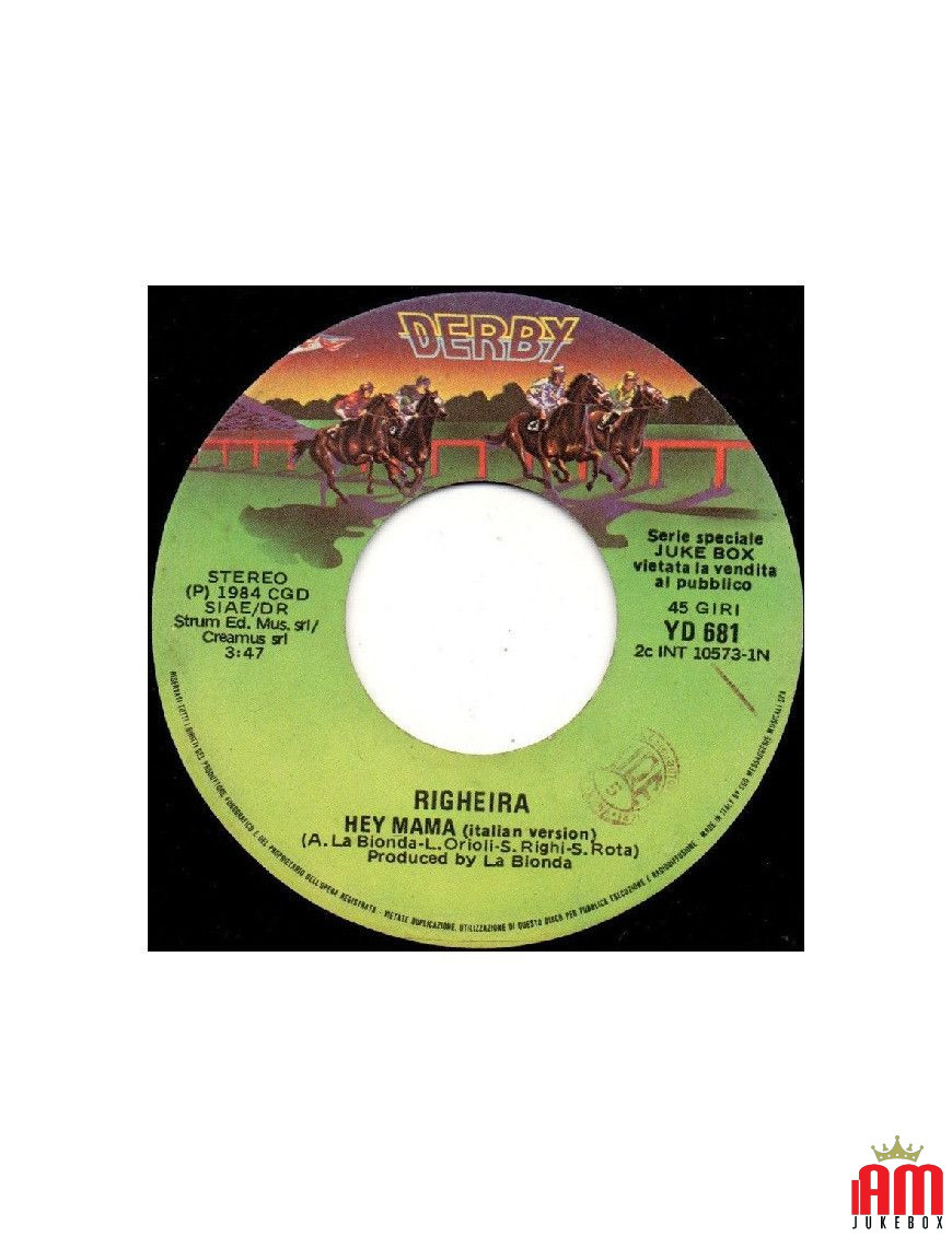 Hey Mama (Italian Version) Stella [Righeira,...] - Vinyl 7", 45 RPM, Jukebox [product.brand] 1 - Shop I'm Jukebox 