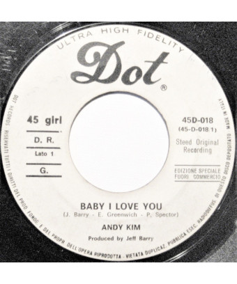 Baby, I Love You [Andy Kim] - Vinyl 7", 45 RPM, Jukebox