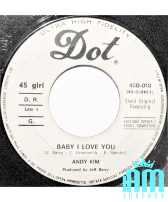 Baby, ich liebe dich [Andy Kim] – Vinyl 7", 45 RPM, Jukebox [product.brand] 1 - Shop I'm Jukebox 