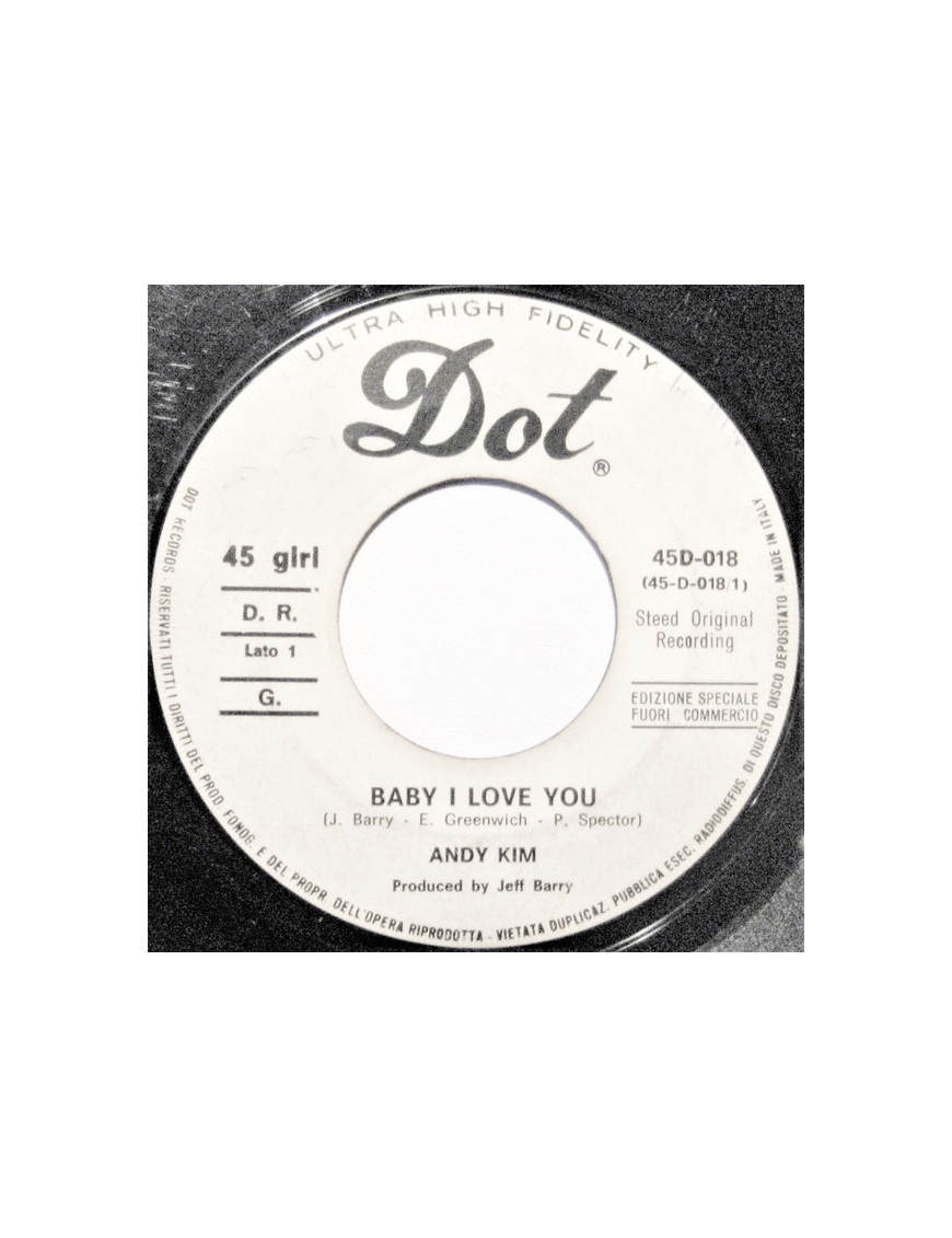 Bébé, je t'aime [Andy Kim] - Vinyle 7", 45 tours, Jukebox [product.brand] 1 - Shop I'm Jukebox 