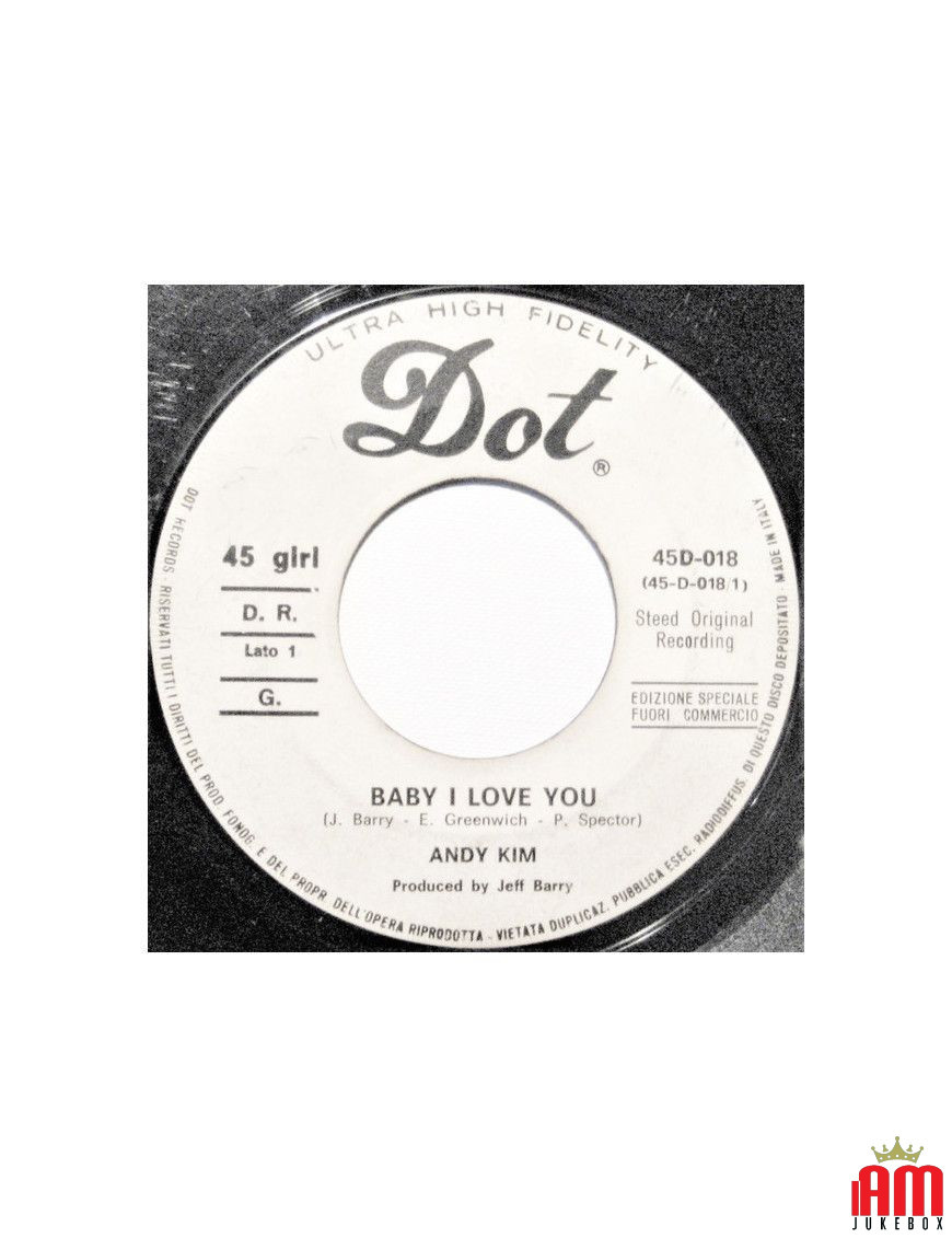 Bébé, je t'aime [Andy Kim] - Vinyle 7", 45 tours, Jukebox [product.brand] 1 - Shop I'm Jukebox 