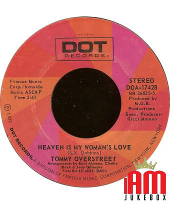 Heaven Is My Woman's Love [Tommy Overstreet] – Vinyl 7", 45 RPM, Styrol [product.brand] 1 - Shop I'm Jukebox 