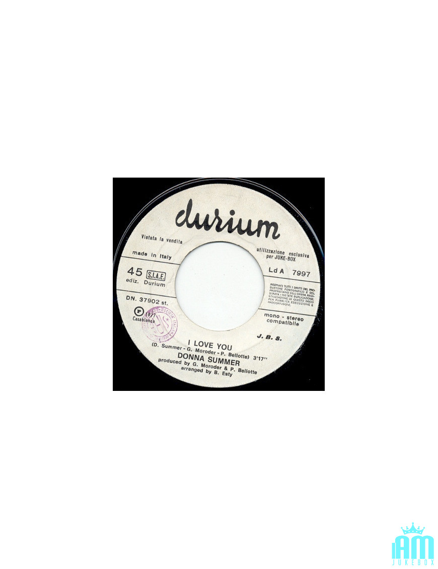 I Love You [Donna Summer] – Vinyl 7", 45 RPM, Jukebox [product.brand] 1 - Shop I'm Jukebox 