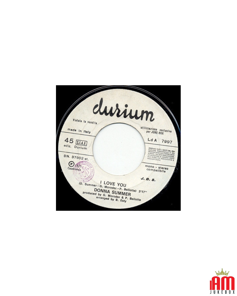 I Love You [Donna Summer] - Vinyl 7", 45 RPM, Jukebox [product.brand] 1 - Shop I'm Jukebox 