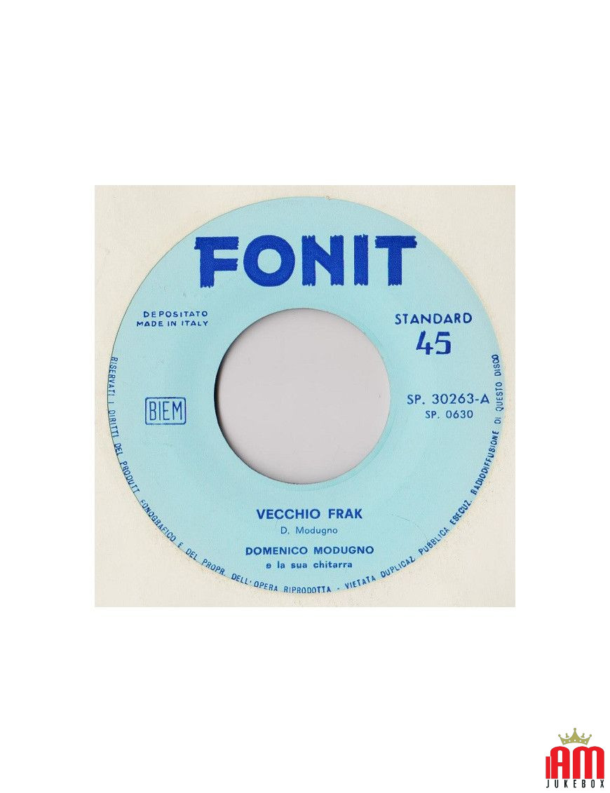 Vecchio Frak [Domenico Modugno] - Vinyl 7", 45 RPM, Réédition [product.brand] 1 - Shop I'm Jukebox 