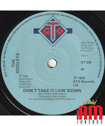 Don't Take It Lyin' Down [The Dooleys] – Vinyl 7", 45 RPM, Single