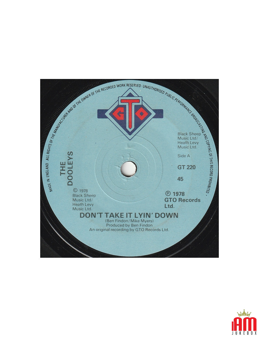 Don't Take It Lyin' Down [The Dooleys] - Vinyle 7", 45 tr/min, Single