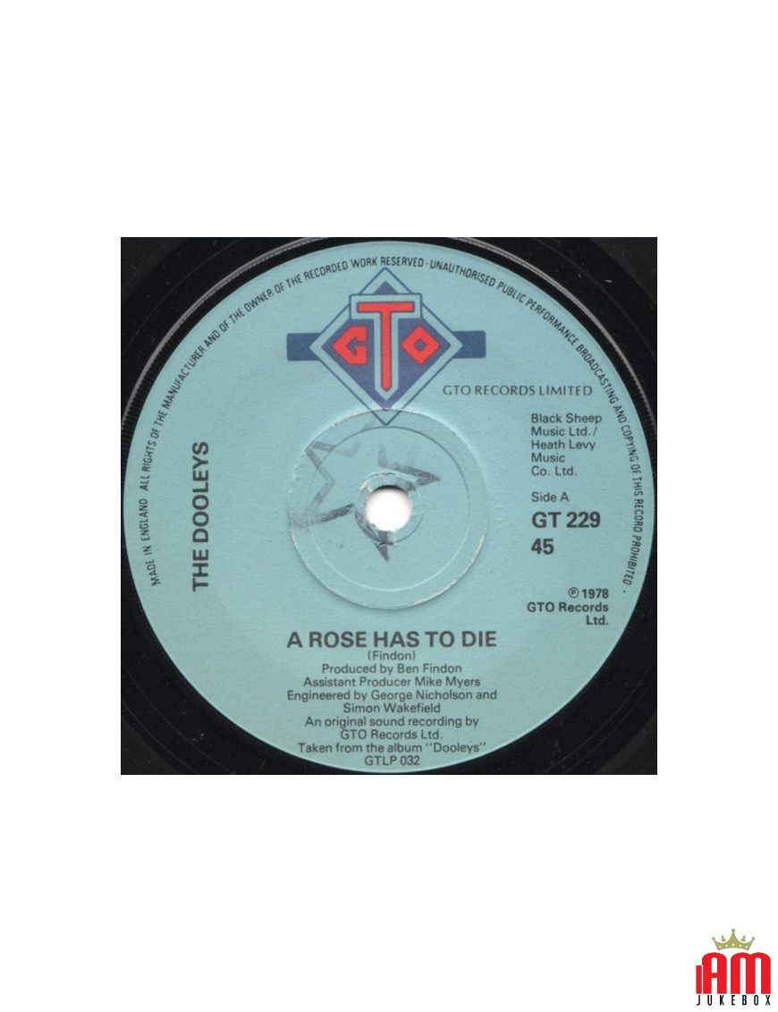 A Rose Has To Die [The Dooleys] - Vinyl 7", 45 RPM, Single [product.brand] 1 - Shop I'm Jukebox 