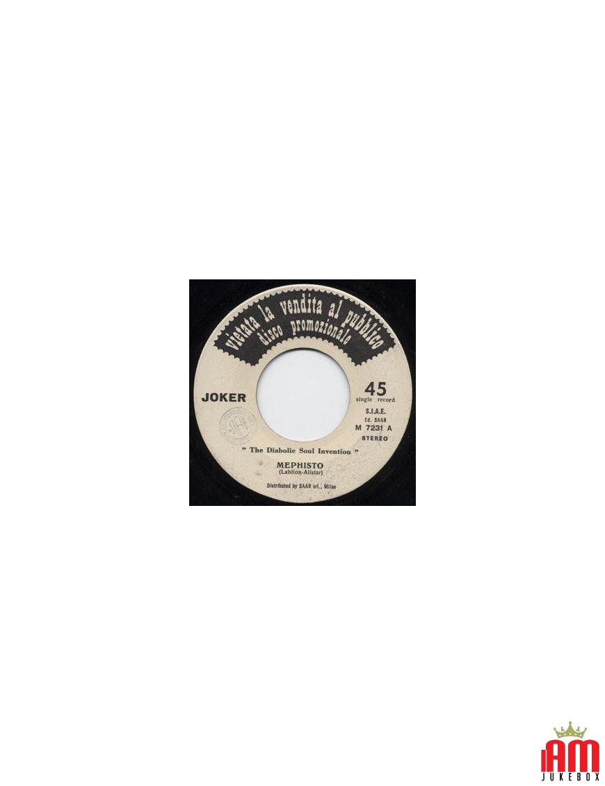 Mephisto A Dean Martin [The Diabolic Soul Invention,...] - Vinyle 7", Promo [product.brand] 1 - Shop I'm Jukebox 