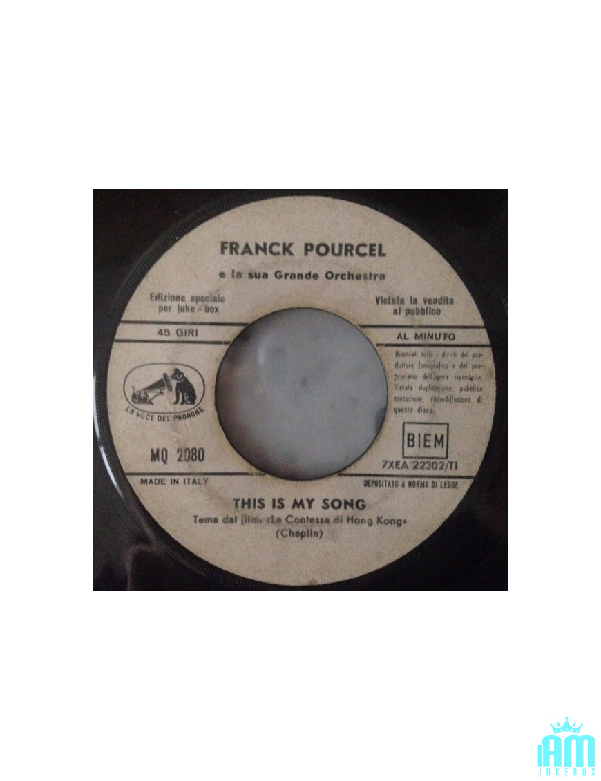 C'est Ma Chanson [Franck Pourcel Et Son Grand Orchestre] - Vinyl 7", 45 RPM, Jukebox [product.brand] 1 - Shop I'm Jukebox 