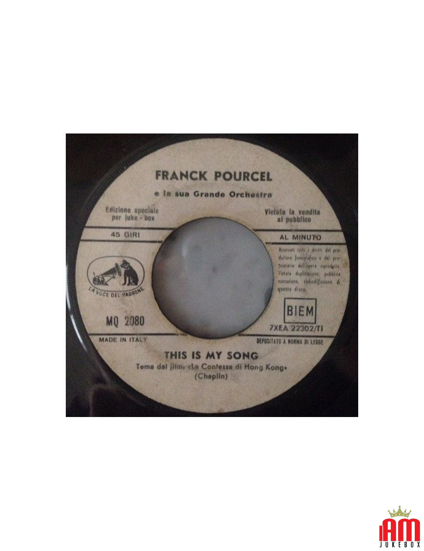 This Is My Song [Franck Pourcel Et Son Grand Orchestre] – Vinyl 7", 45 RPM, Jukebox [product.brand] 1 - Shop I'm Jukebox 