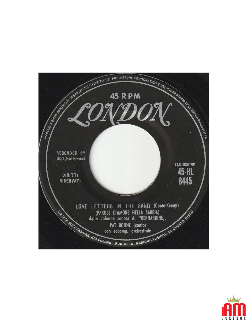 Love Letters In The Sand Parole D'Amore Nella Sabbia [Pat Boone] - Vinyl 7", 45 RPM [product.brand] 1 - Shop I'm Jukebox 