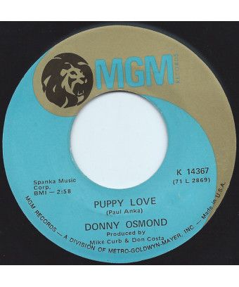 Puppy Love [Donny Osmond] - Vinyl 7", 45 RPM, Single [product.brand] 1 - Shop I'm Jukebox 