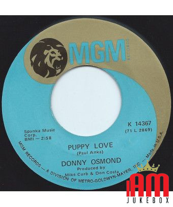 Puppy Love [Donny Osmond] - Vinyle 7", 45 tr/min, Single [product.brand] 1 - Shop I'm Jukebox 