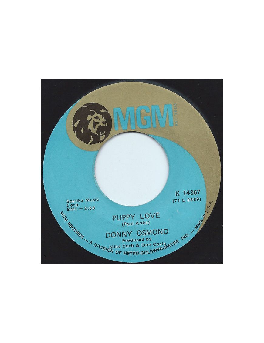 Puppy Love [Donny Osmond] - Vinyl 7", 45 RPM, Single [product.brand] 1 - Shop I'm Jukebox 