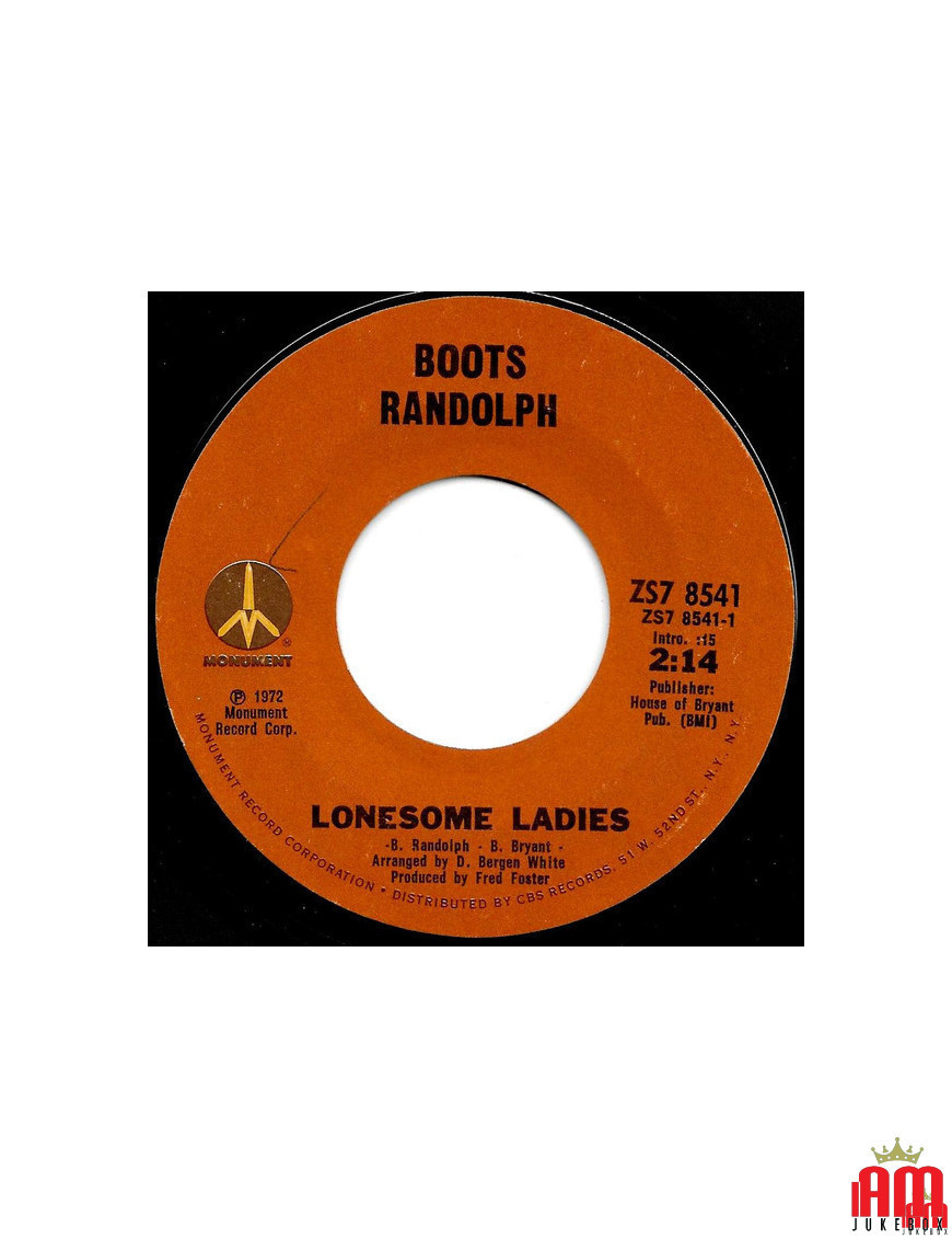 Lonesome Ladies Mountain Menuet [Boots Randolph] – Vinyl 7", 45 RPM, Single [product.brand] 1 - Shop I'm Jukebox 