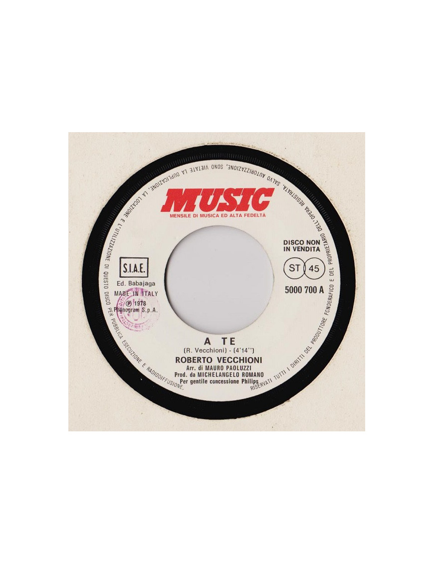 To You Another Story Sunday Instead [Roberto Vecchioni,...] - Vinyl 7", 45 RPM, Promo, Stereo [product.brand] 1 - Shop I'm Jukeb