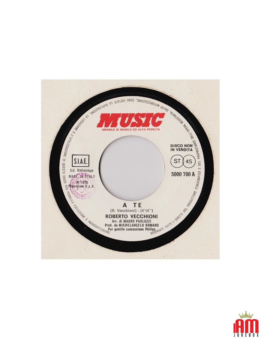 To You Another Story Sunday Instead [Roberto Vecchioni,...] – Vinyl 7", 45 RPM, Promo, Stereo [product.brand] 1 - Shop I'm Jukeb