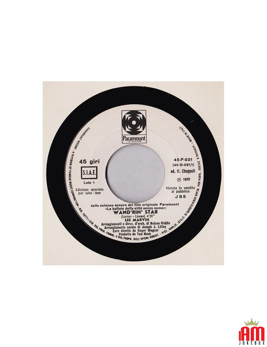 Wand'rin Star I Talk To The Trees [Lee Marvin,...] - Vinyl 7", 45 RPM, Jukebox, Reissue [product.brand] 1 - Shop I'm Jukebox 