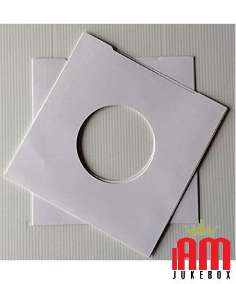 100 Buste COPERTINE CUSTODIE in Carta Bianca Spessa 60gr/m Forata per Dischi 45 Giri RPM 7" per Vinile Diametro 18 cm [product.b