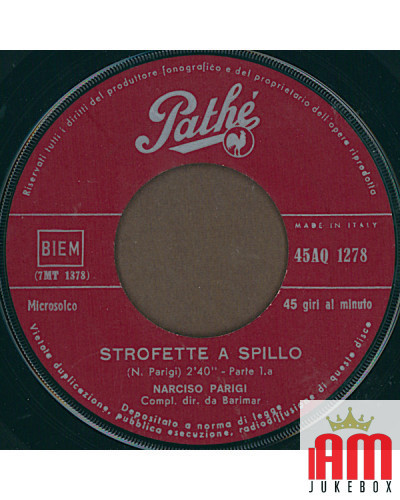 Strofette A Spillo [Narciso Parigi] - Vinyl 7", 45 RPM [product.brand] 1 - Shop I'm Jukebox 