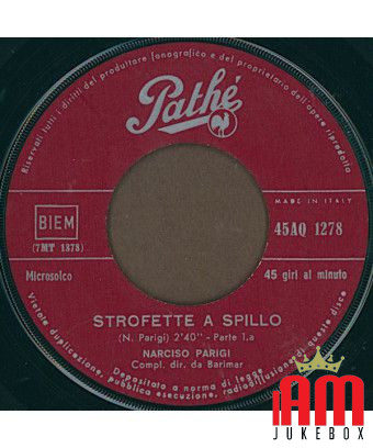 Strofette A Spillo [Narciso Parigi] - Vinyle 7", 45 tours [product.brand] 1 - Shop I'm Jukebox 