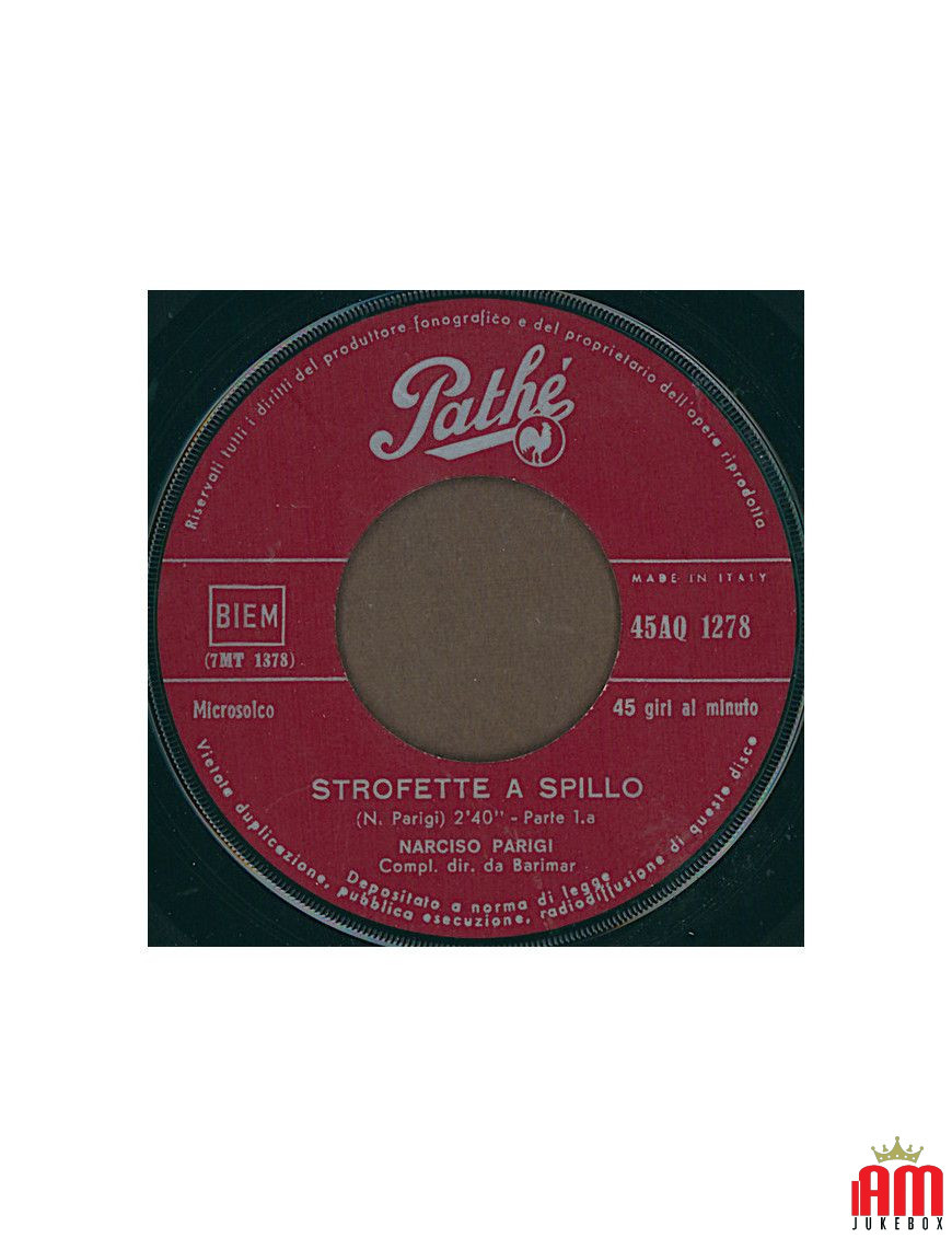 Strofette A Spillo [Narciso Parigi] - Vinyle 7", 45 tours [product.brand] 1 - Shop I'm Jukebox 