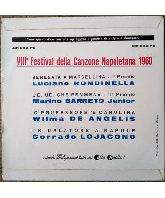 8° Festival Della Canzone Napoletana [Various] - Vinyl 7", 45 RPM, Stereo [product.brand] 1 - Shop I'm Jukebox 