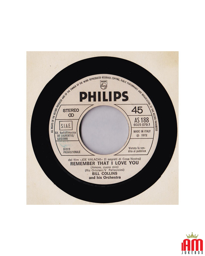 Remember That I Love You (Amore, Cuore Mio) Pardon Me Sir [Bill Collins And His Orchestra,...] - Vinyl 7", 45 RPM,... [product.b