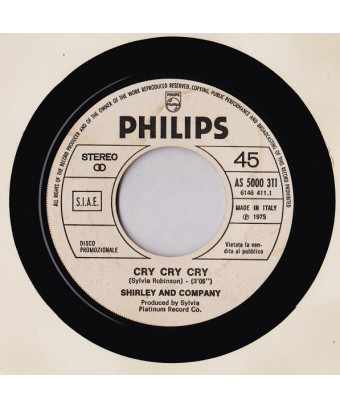 Cry Cry Cry   Scusa [Shirley & Company,...] - Vinyl 7", 45 RPM, Promo