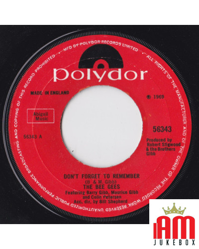 Don't Forget To Remember [Bee Gees] - Vinyl 7", Single [product.brand] 1 - Shop I'm Jukebox 