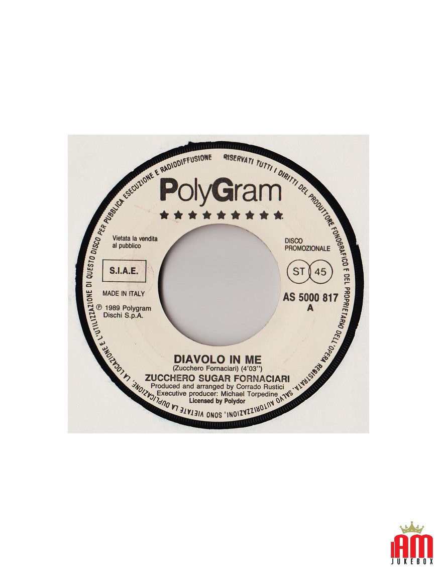 Devil In Me But What's The Hurry [Zucchero,...] - Vinyl 7", 45 RPM, Promo [product.brand] 1 - Shop I'm Jukebox 