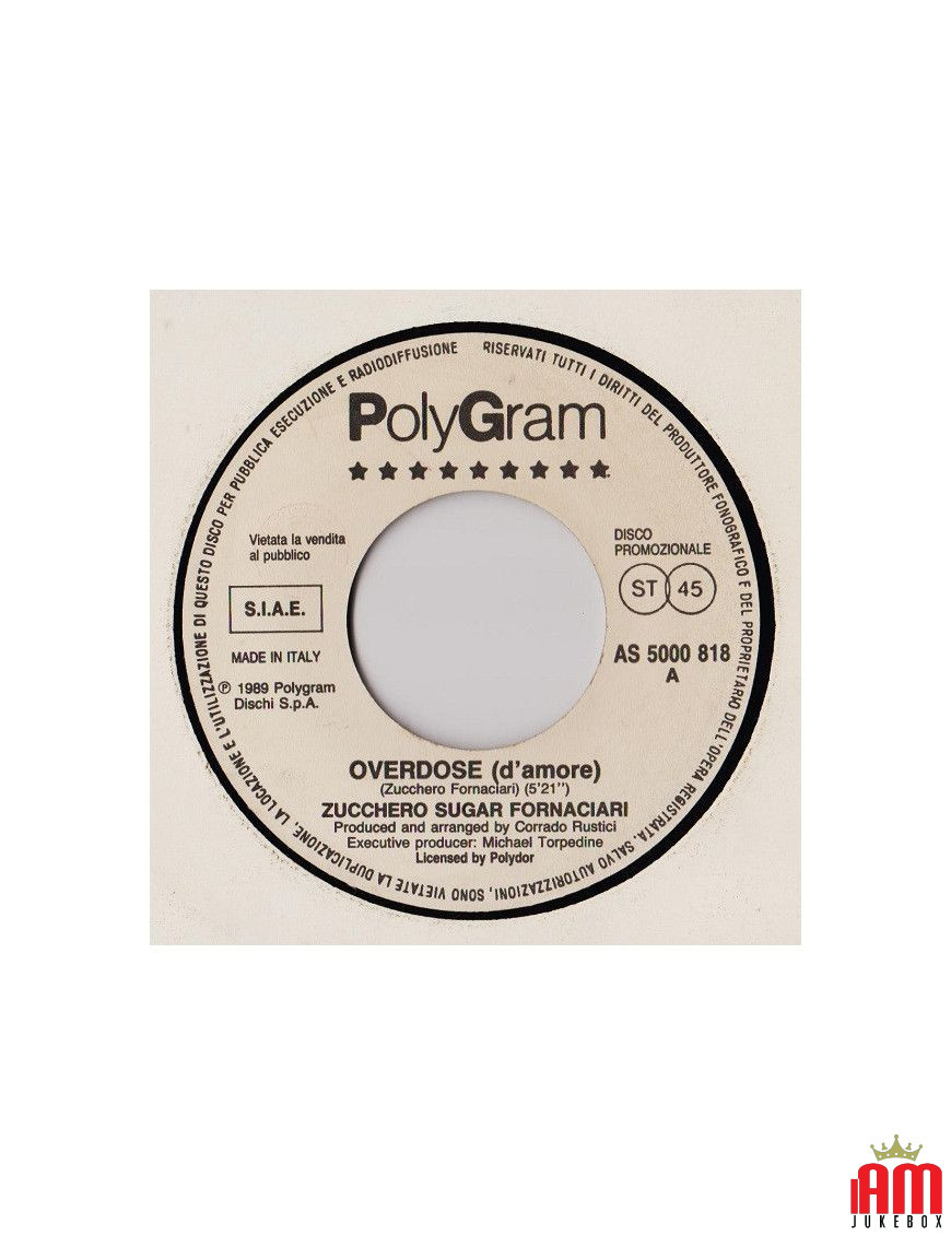 Overdose (D'Amore) Rosalita [Zucchero,...] - Vinyl 7", 45 RPM, Promo [product.brand] 1 - Shop I'm Jukebox 