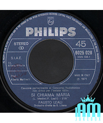 Son nom est Maria [Fausto Leali] - Vinyl 7", 45 RPM, Stéréo [product.brand] 1 - Shop I'm Jukebox 