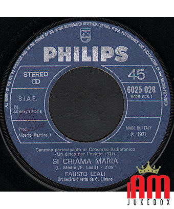 Son nom est Maria [Fausto Leali] - Vinyl 7", 45 RPM, Stéréo [product.brand] 1 - Shop I'm Jukebox 