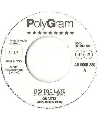 It's Too Late Motor-Cycle [Quartz (2),...] - Vinyl 7", 45 RPM, Promo, Stereo [product.brand] 1 - Shop I'm Jukebox 