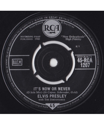 It's Now Or Never (O Sole Mio) [Elvis Presley,...] - Vinyl 7", 45 RPM, Single [product.brand] 1 - Shop I'm Jukebox 