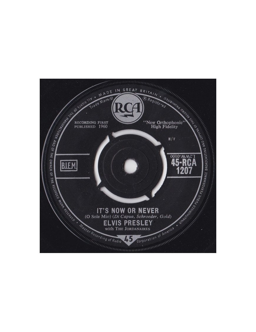 It's Now Or Never (O Sole Mio) [Elvis Presley,...] – Vinyl 7", 45 RPM, Single [product.brand] 1 - Shop I'm Jukebox 