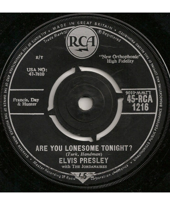 Are You Lonesome Tonight? [Elvis Presley,...] - Vinyl 7", 45 RPM, Single [product.brand] 1 - Shop I'm Jukebox 