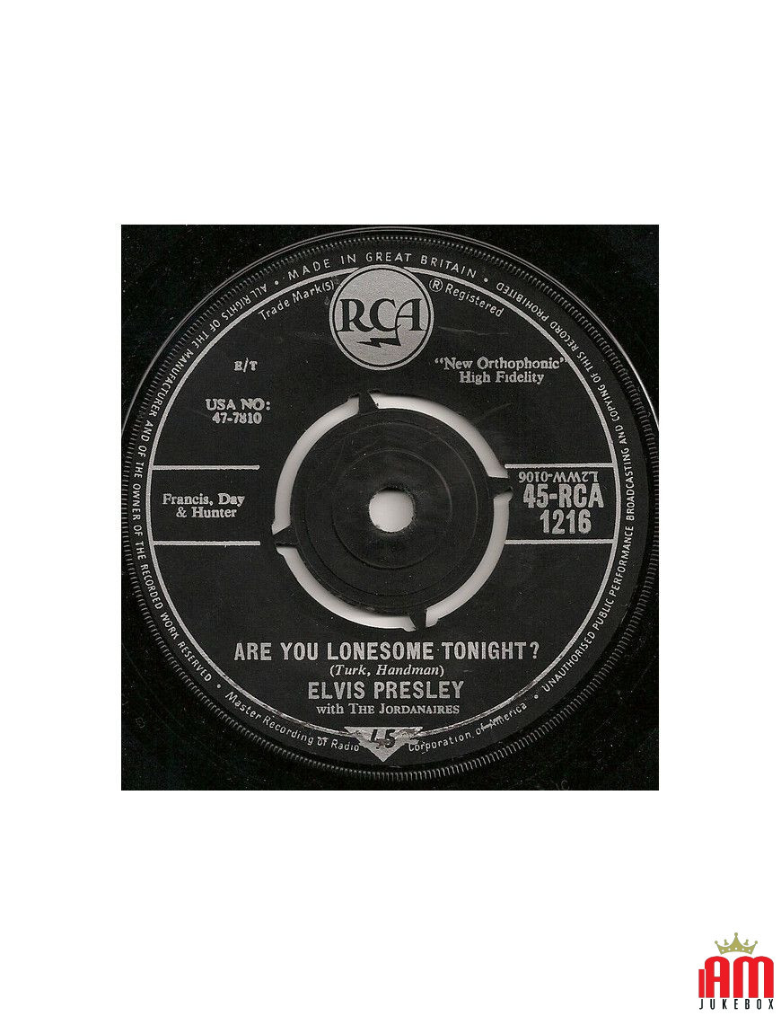 Êtes-vous seul ce soir? [Elvis Presley,...] - Vinyle 7", 45 tours, single [product.brand] 1 - Shop I'm Jukebox 