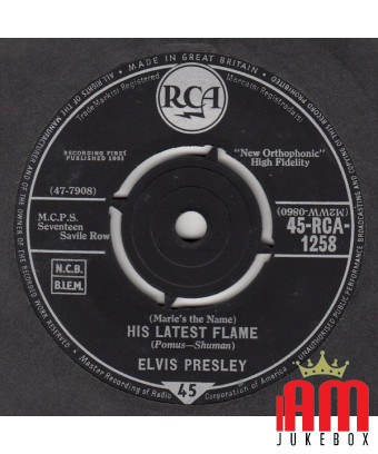 (Maries The Name) His Latest Flame [Elvis Presley] – Vinyl 7", 45 RPM, Single