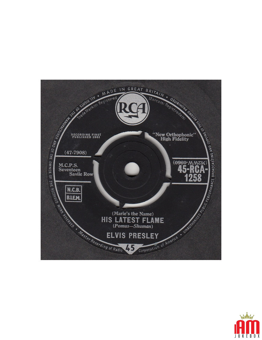 (Marie's The Name) His Latest Flame [Elvis Presley] - Vinyl 7", 45 RPM, Single