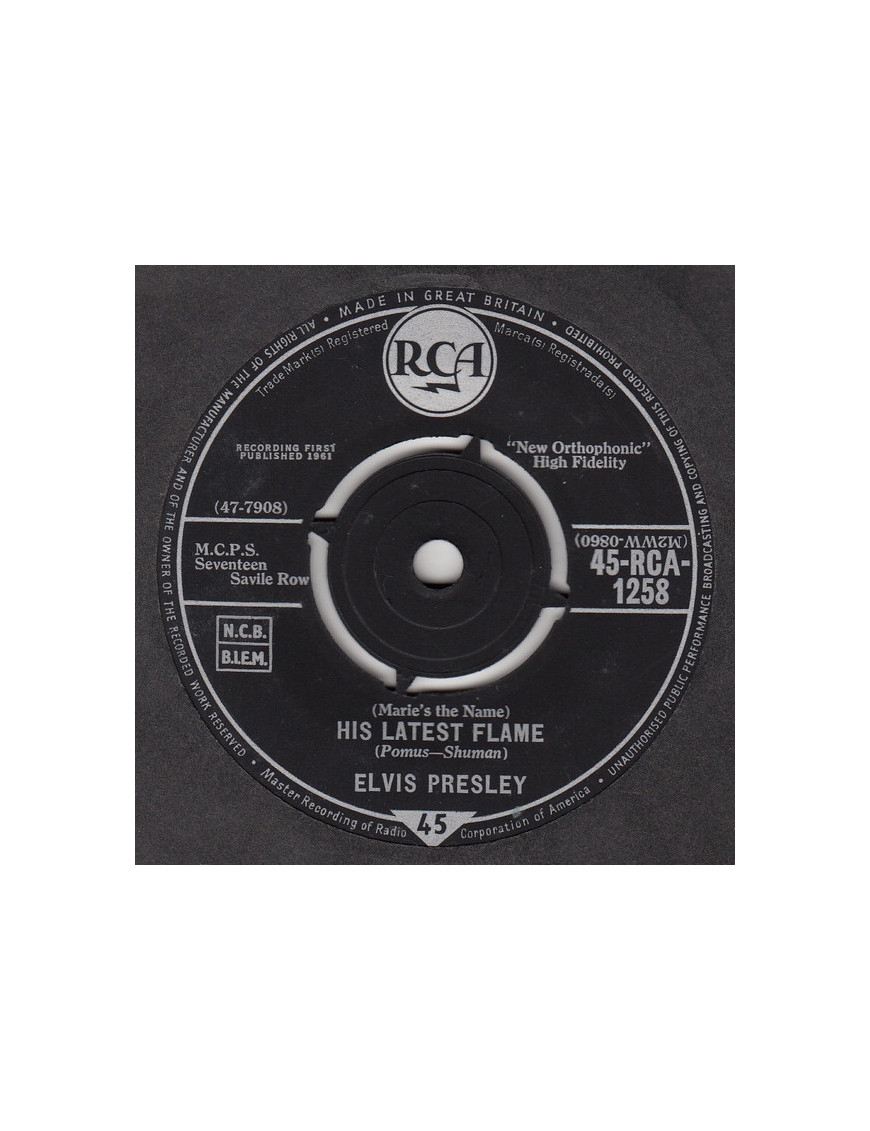 (Maries The Name) His Latest Flame [Elvis Presley] – Vinyl 7", 45 RPM, Single