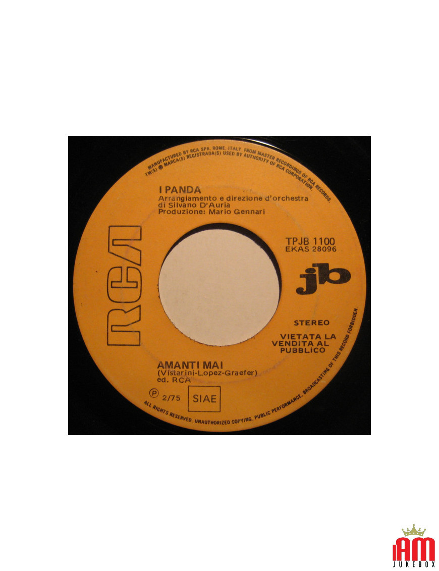 Amanti Mai I Can't Leave You Alone [Panda (6),...] – Vinyl 7", 45 RPM, Jukebox [product.brand] 1 - Shop I'm Jukebox 